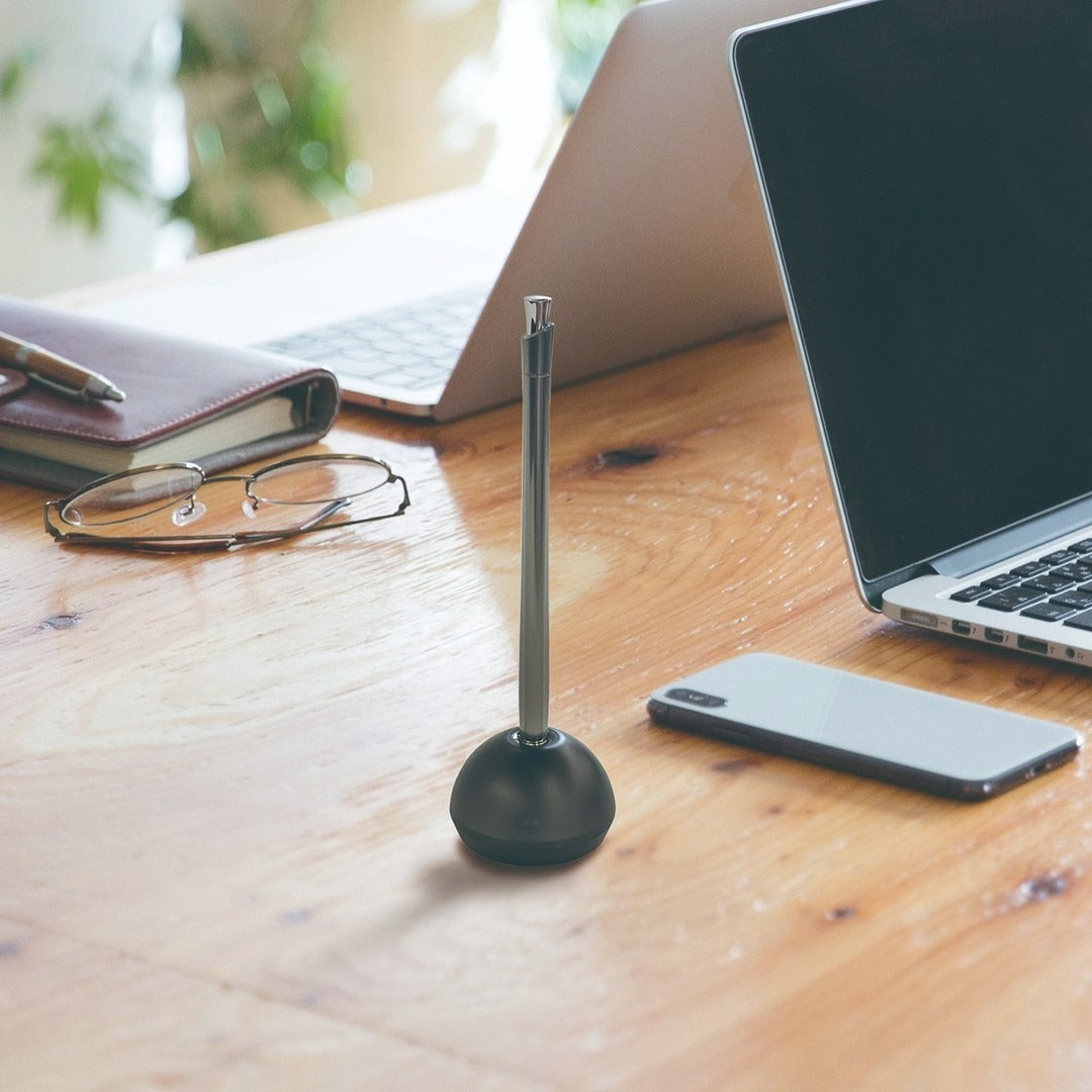 ZEBRA Floss Antibacterial Desk Ballpoint Pen with Base – Office, Hotel, Bank, Store Use