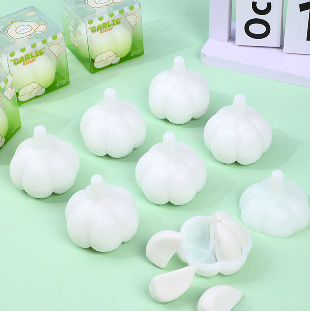 Garlic-Shaped Eraser (6-Piece Detachable Set)