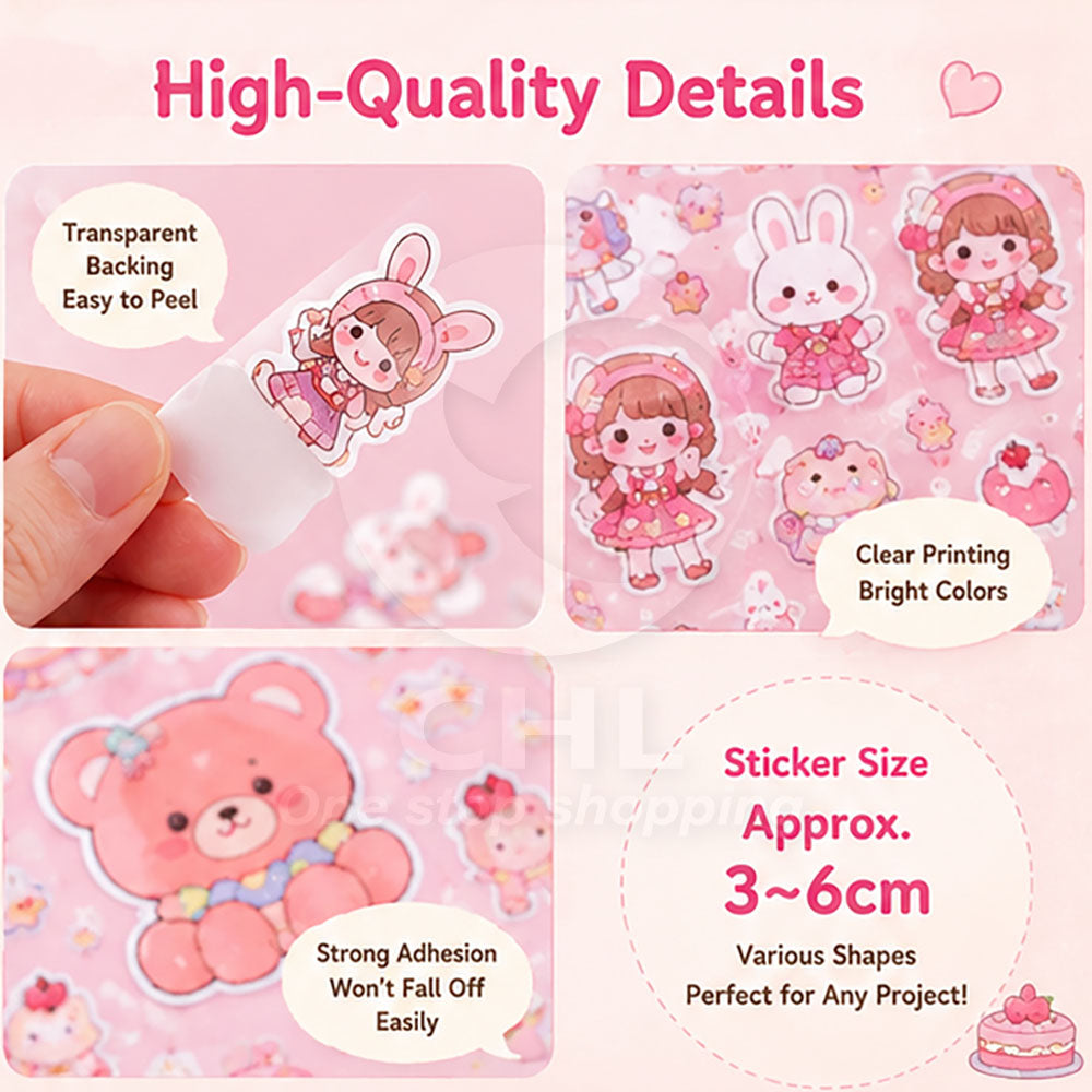 Cute girly notebook stickers DIY decorative stickers stationery materials creative diary styles random