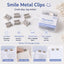 PlanWith Push Series Clip Pusher Fresh and Portable Paper Binding Organizing Push Clip and Clip Pusher Set Smiling Metal Small Clip