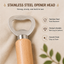 Natural Wood Handle Stainless Steel Bottle Opener
