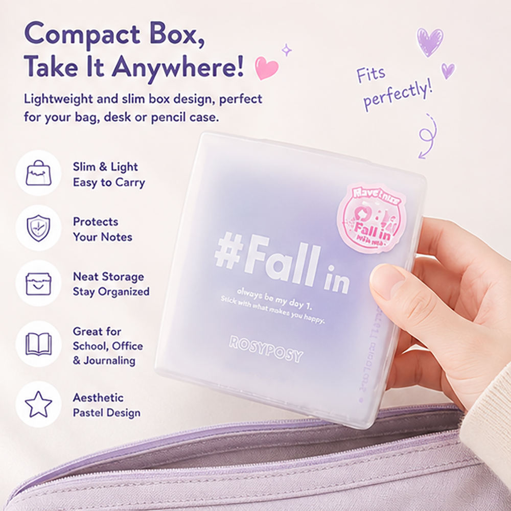 RosyPosy Fall in multi-functional note box, notebook material, card, student notebook, sticker, note paper, multi-function note paper glazed