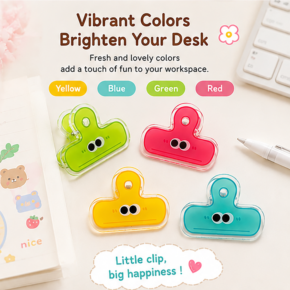 Big Eyes Acrylic Folder: Cute, Durable Cartoon Desk Organizer