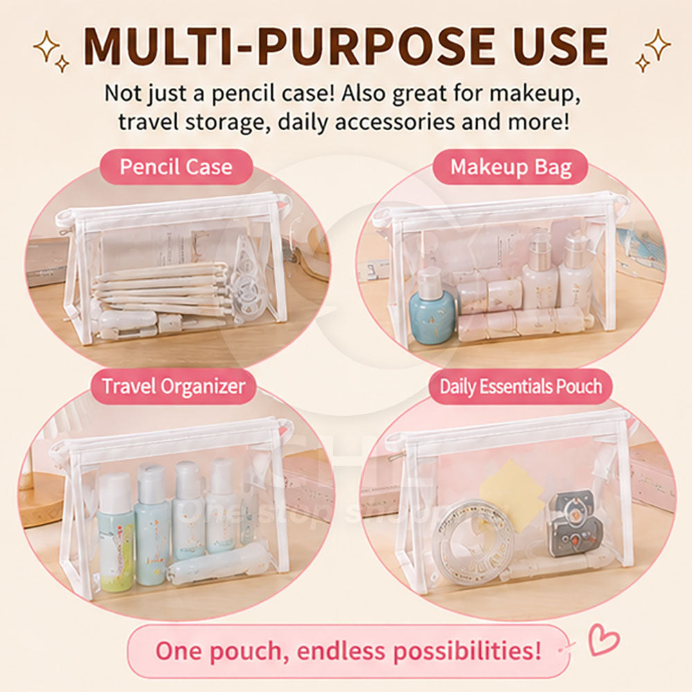 Borse di stoccaggio cosmetici penna matita trasparente a grande capacità di grande capacità triangolo di cancelleria creativa stazionamento studente multifunzionale durevole portatile np-020038
