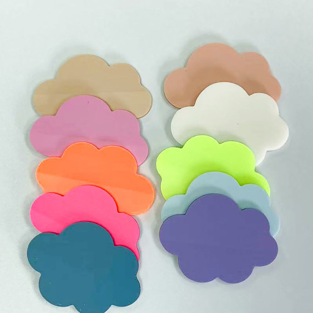 Fluorescent Cloud Sticky Notes: Transparent PET, 8 Colors