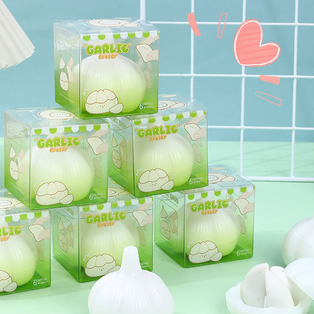 Garlic-Shaped Eraser (6-Piece Detachable Set)