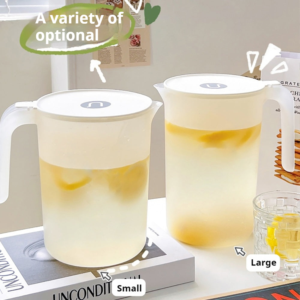 Cold water bottle household large capacity cold drink bucket convenient and practical white drinking water beverage matte translucent 2000ml 2500ml