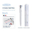 Planwith Sign triangular multi-color pen white milk tea blue pen barrel 3-color matching imported ink 0.5mm press 3-color gel pen