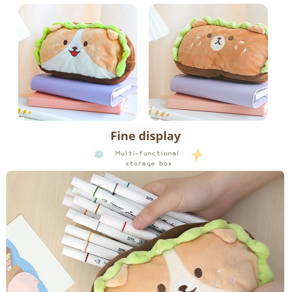 Adorable Hamburger Animal Pencil Case