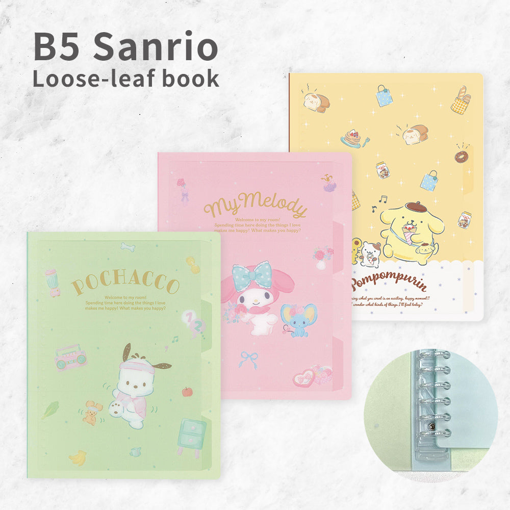 B5 26-hole Loose-leaf book N Sanrio Character 7 styles in total Sanrio character collection
