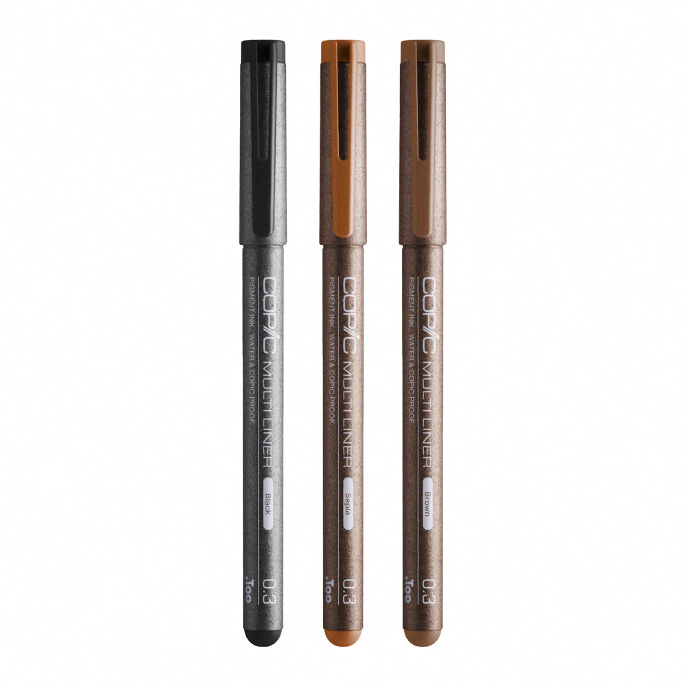 COPIC 0.1mm 0.05mm water based drawing pen technical pen dark brown cobalt blue