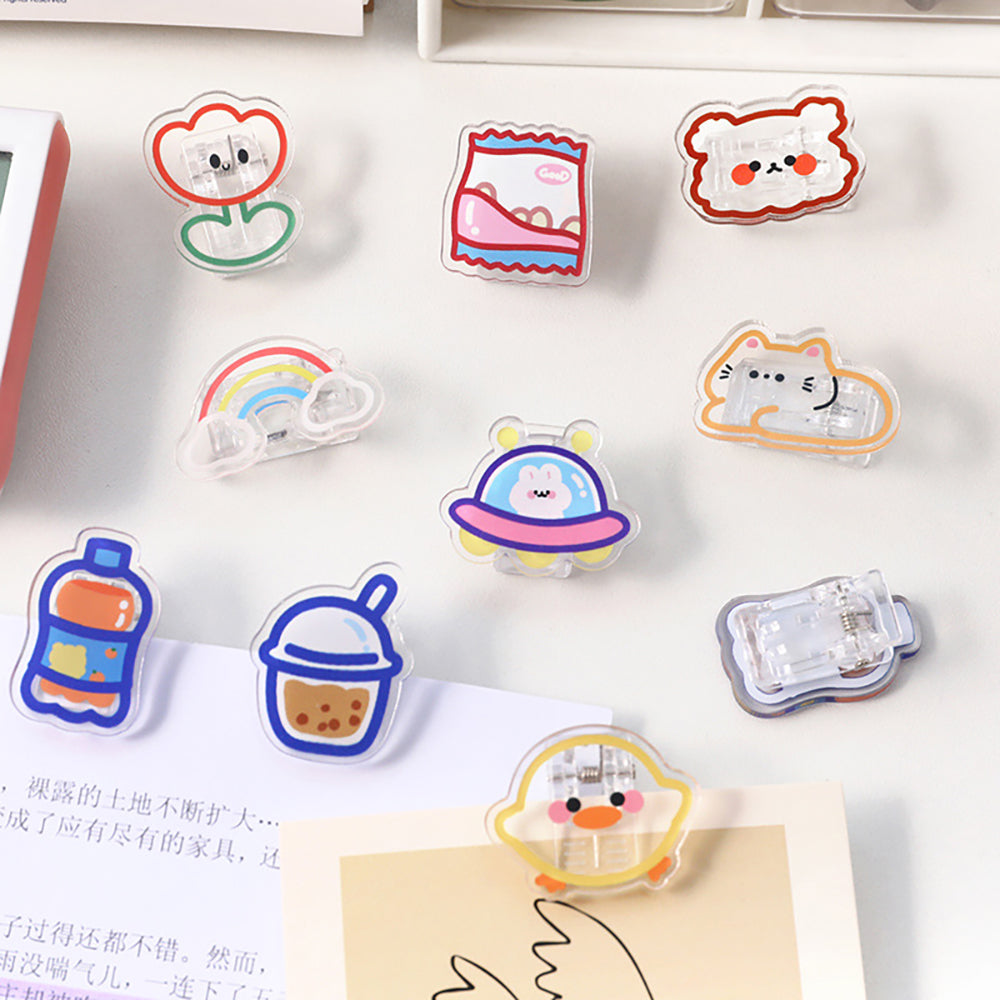 Cheerful Clips: Acrylic Organizer with Cute Illustrations