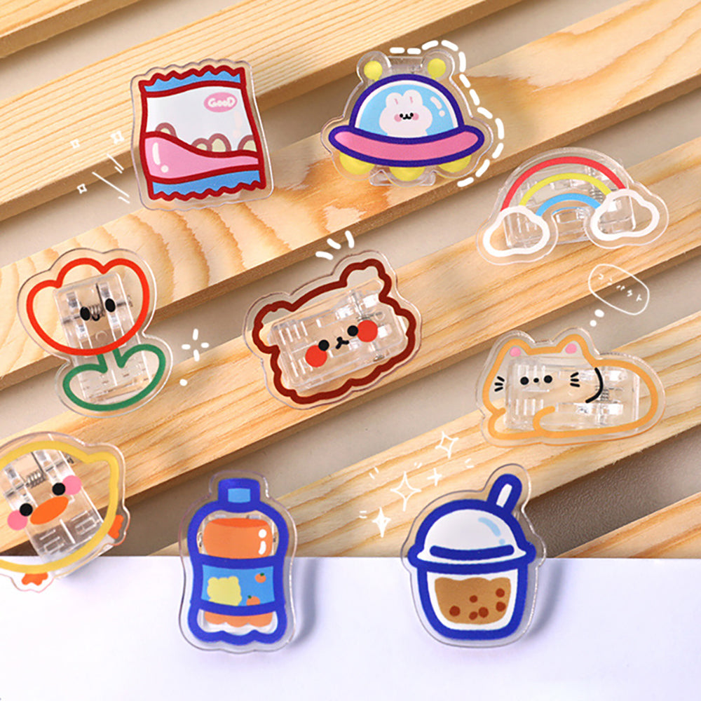 Cheerful Clips: Acrylic Organizer with Cute Illustrations