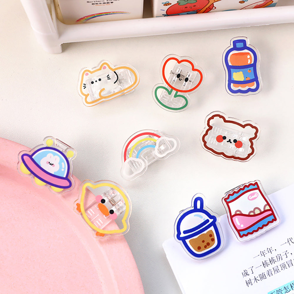 Cheerful Clips: Acrylic Organizer with Cute Illustrations