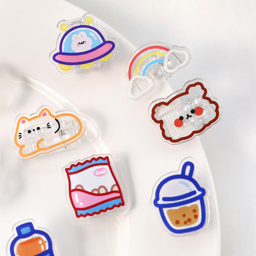 Cheerful Clips: Acrylic Organizer with Cute Illustrations