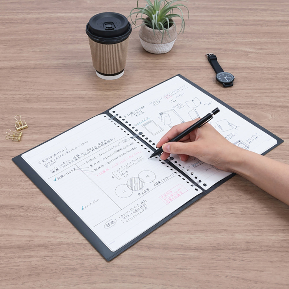 Nakabayashi FLALEAF fully flat loose-leaf notebook binder lightweight texture portable 4-hole B4 writing notes without getting stuck