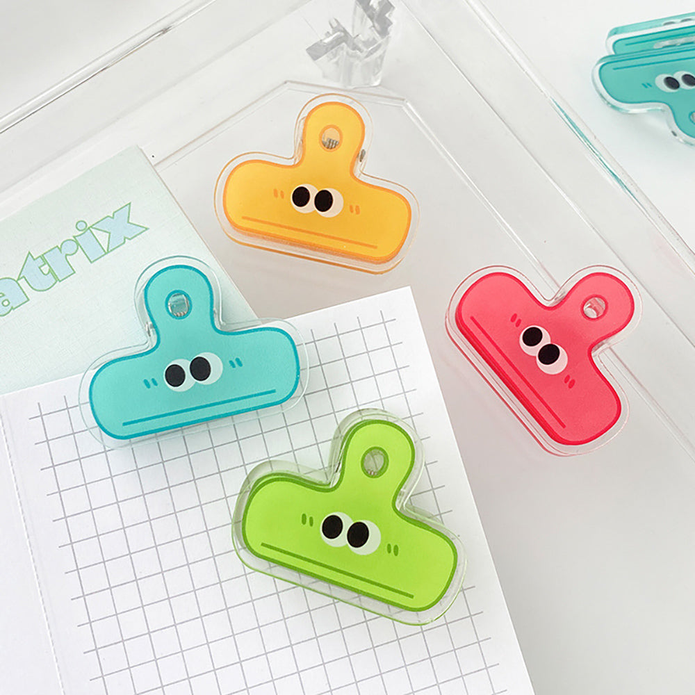 Big Eyes Acrylic Folder: Cute, Durable Cartoon Desk Organizer
