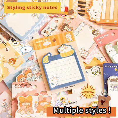 Playful Cartoon Sticky Notes: Fun & Efficient Office Stationery