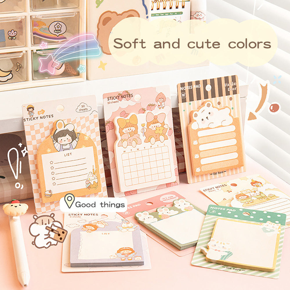 Playful Cartoon Sticky Notes: Fun & Efficient Office Stationery