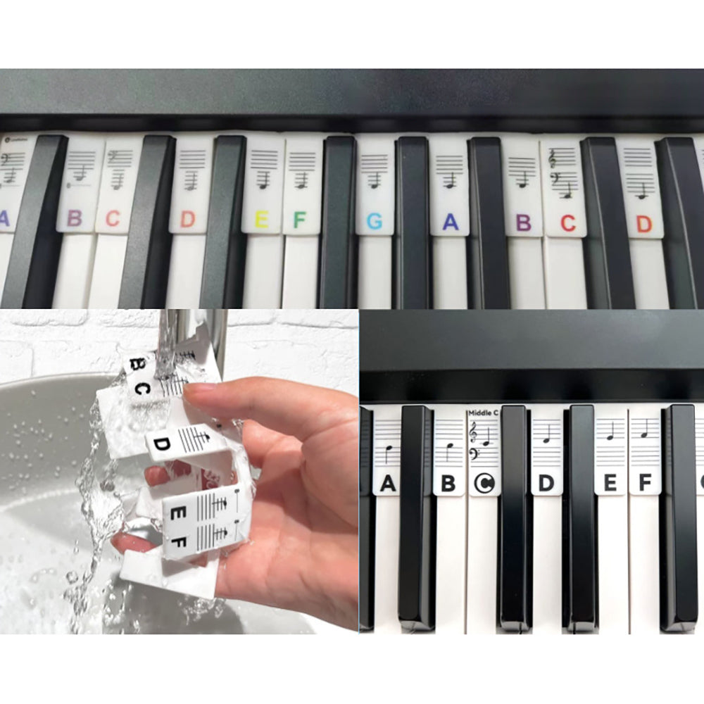 Silicone Piano Note Stickers: Removable, Durable, Colorful Guide