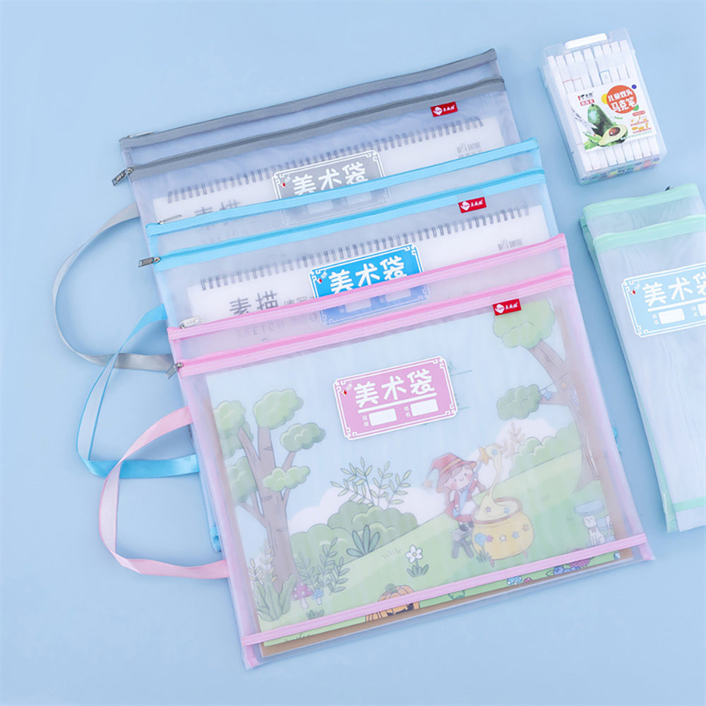 A3 ArtGuard: Double-Layer Transparent Mesh Document Bag