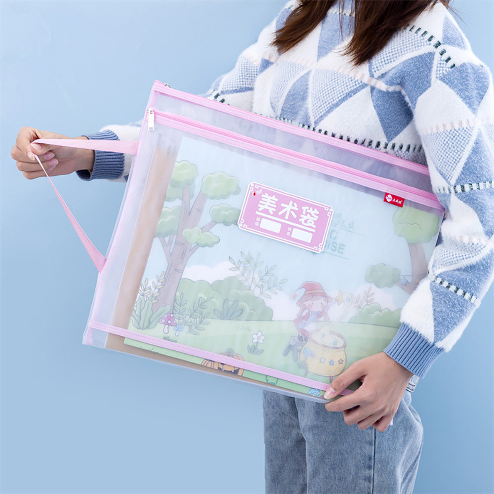 A3 ArtGuard: Double-Layer Transparent Mesh Document Bag