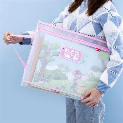 A3 ArtGuard: Double-Layer Transparent Mesh Document Bag
