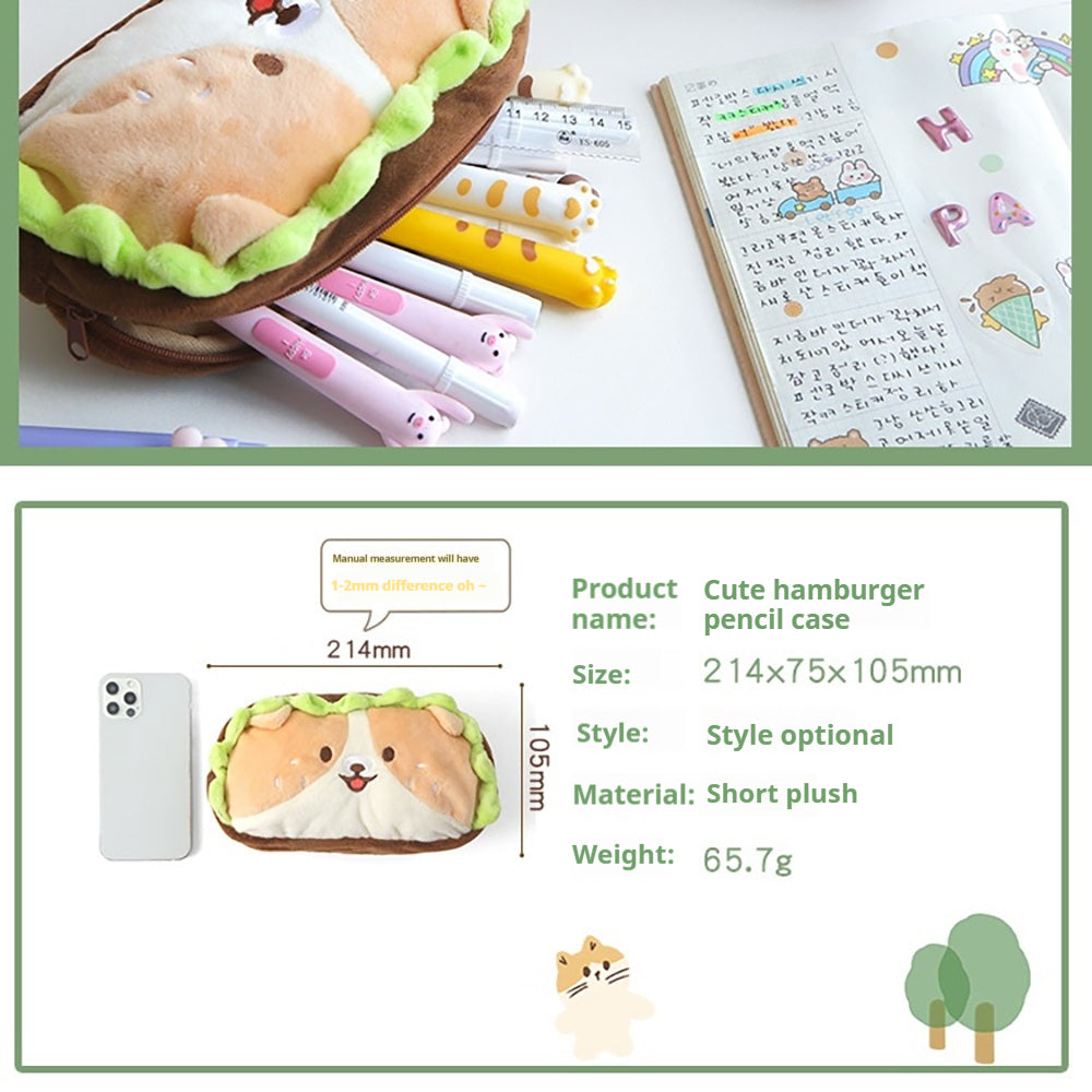 Adorable Hamburger Animal Pencil Case