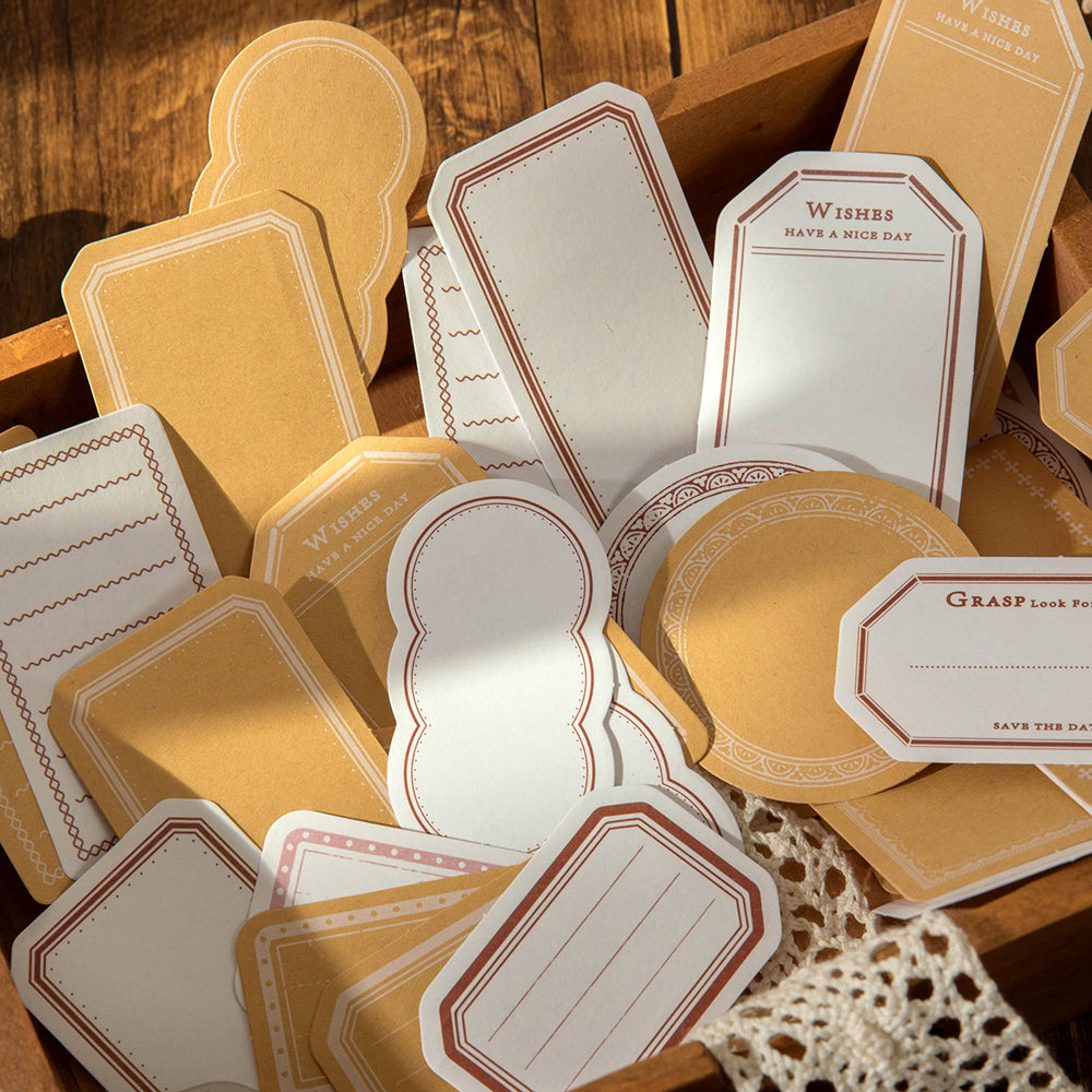 Mo·card Blank Time Series Note Sticker Pack Simple Retro Label Sticker Notebook Notes