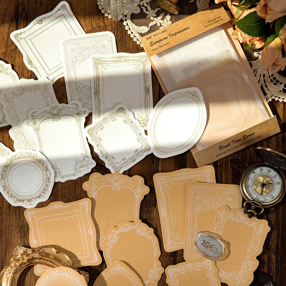 Mo·card Blank Time Series Note Sticker Pack Simple Retro Label Sticker Notebook Notes