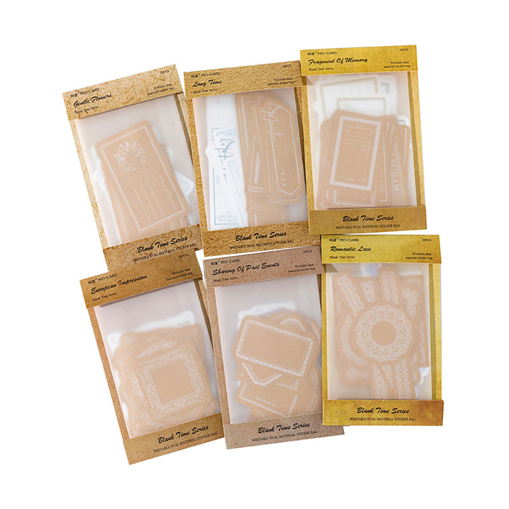 Mo·card Blank Time Series Note Sticker Pack Simple Retro Label Sticker Notebook Notes