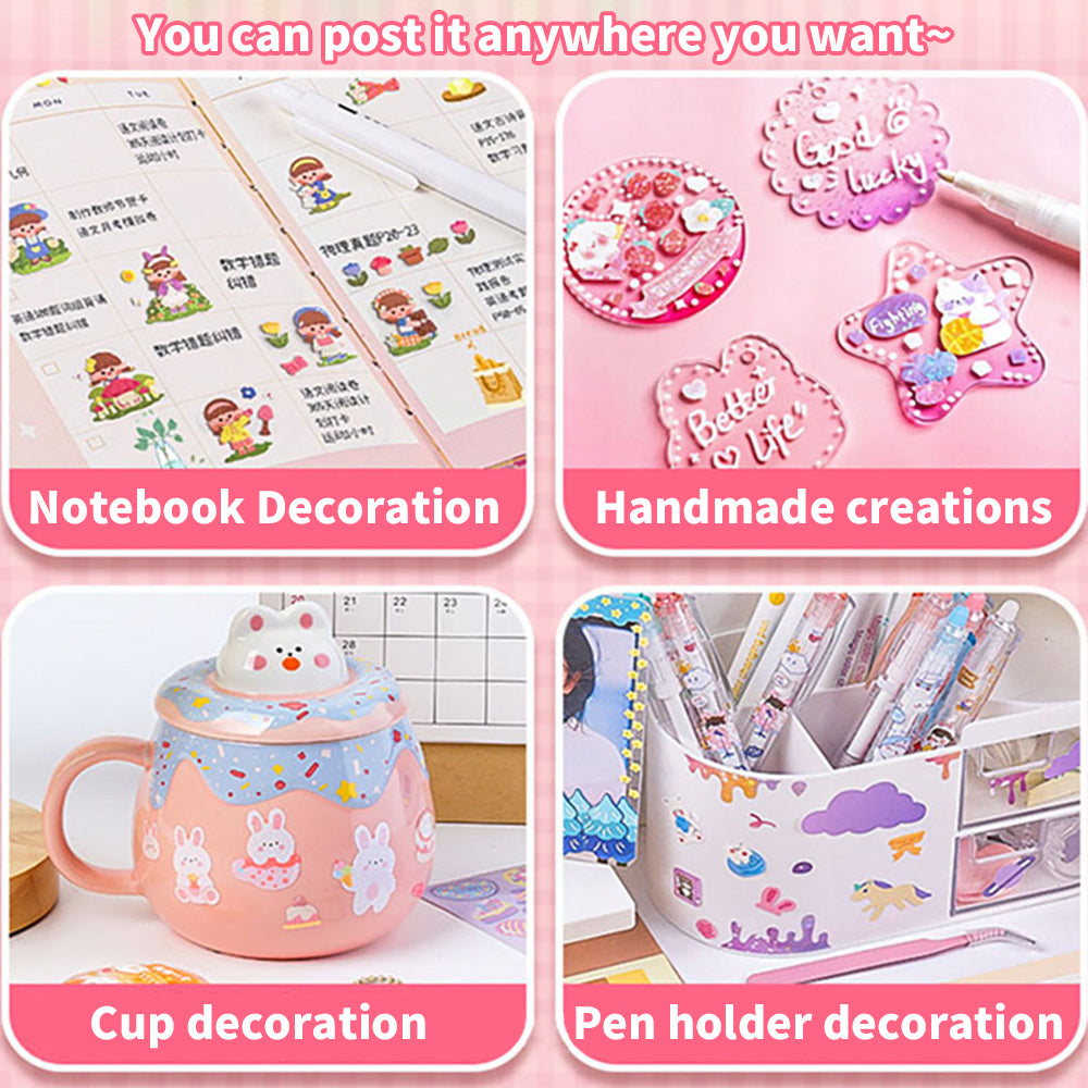 Cute girly notebook stickers DIY decorative stickers stationery materials creative diary styles random