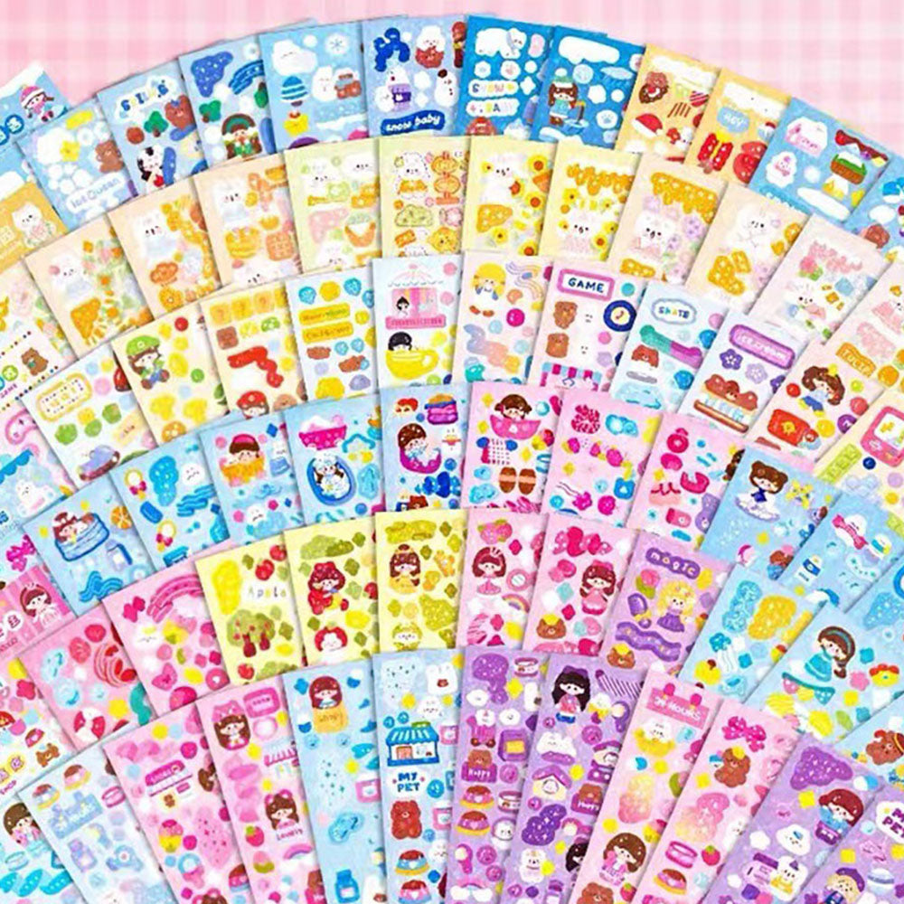 Cute girly notebook stickers DIY decorative stickers stationery materials creative diary styles random