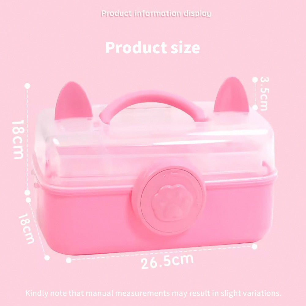 Three-layer storage box tool box cat shape thick material durable multi-function
