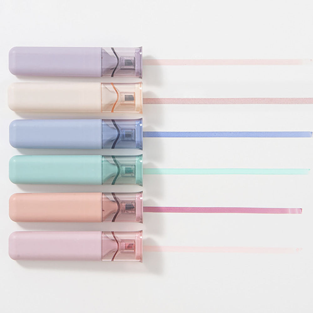 6-Color Soft Pastel Highlighter Set