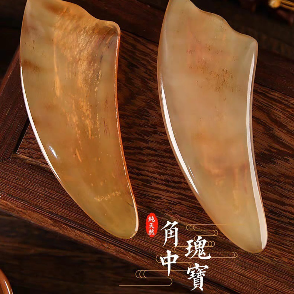 Natural Ox Horn Gua Sha Board – Full Body Massage Tool for Face, Neck, and Shoulders