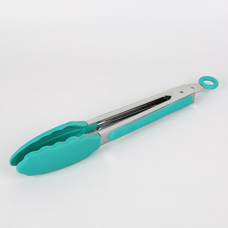 9 inch stainless steel multifunctional silicone food clip aqua blue food clip kitchen supplies daily necessities - CHL-STORE 