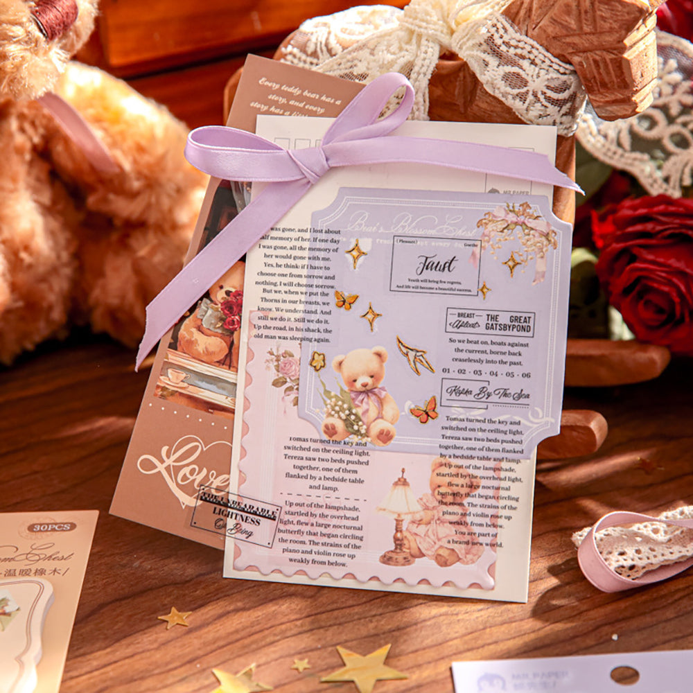 Mr. Paper Bear Flower Box Sticky Notes – Romantic & Healing Series