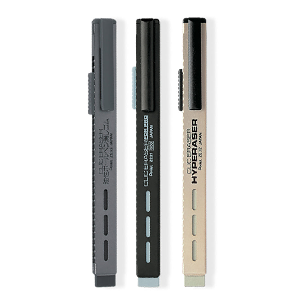 Pentel Professional Click Eraser Pen-Shaped Eraser with Clip