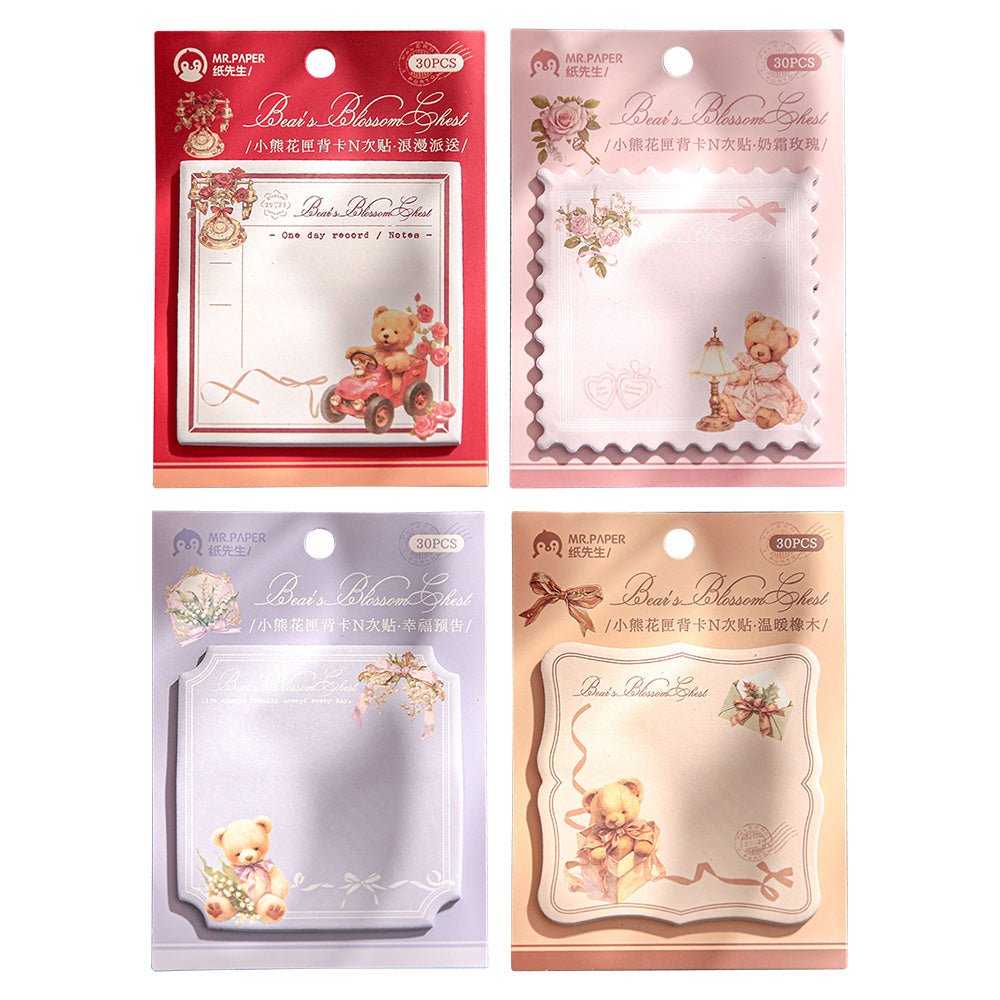 Mr. Paper Bear Flower Box Sticky Notes – Romantic & Healing Series