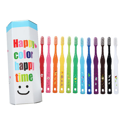 Happy Color Kids' Toothbrush Set - Soft Bristles, 12 Bright Choices