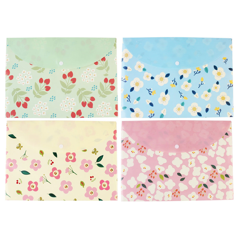 Korean Cute Cartoon & Floral A4 File Bag