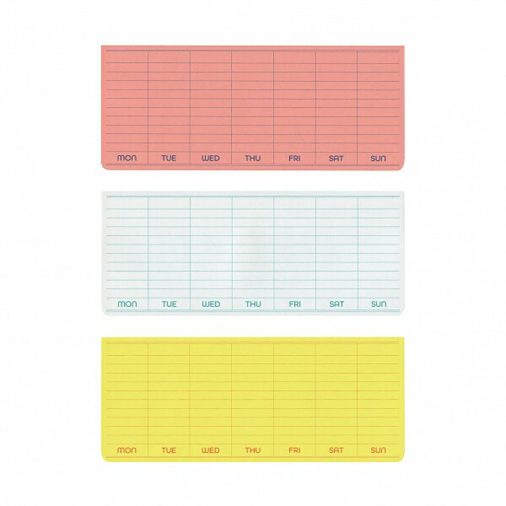 Hightide Penco Weekly Calendário Notas pegajosas do escritório de aprendizado amarelo Sta-cn170-ye