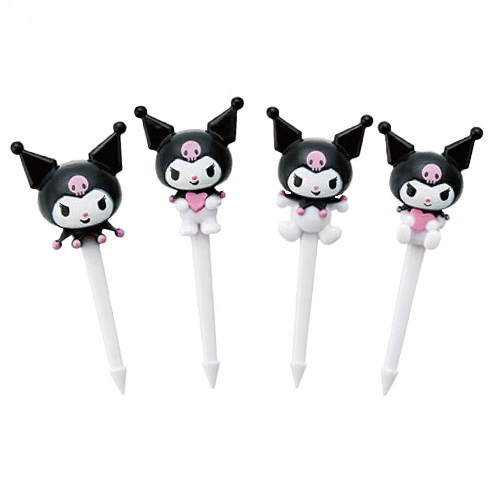SKATER Kuromi Bento Decoration Sanrio Food Cooking Bento Decoration Fruit Fork Cute Decoration Set of 4