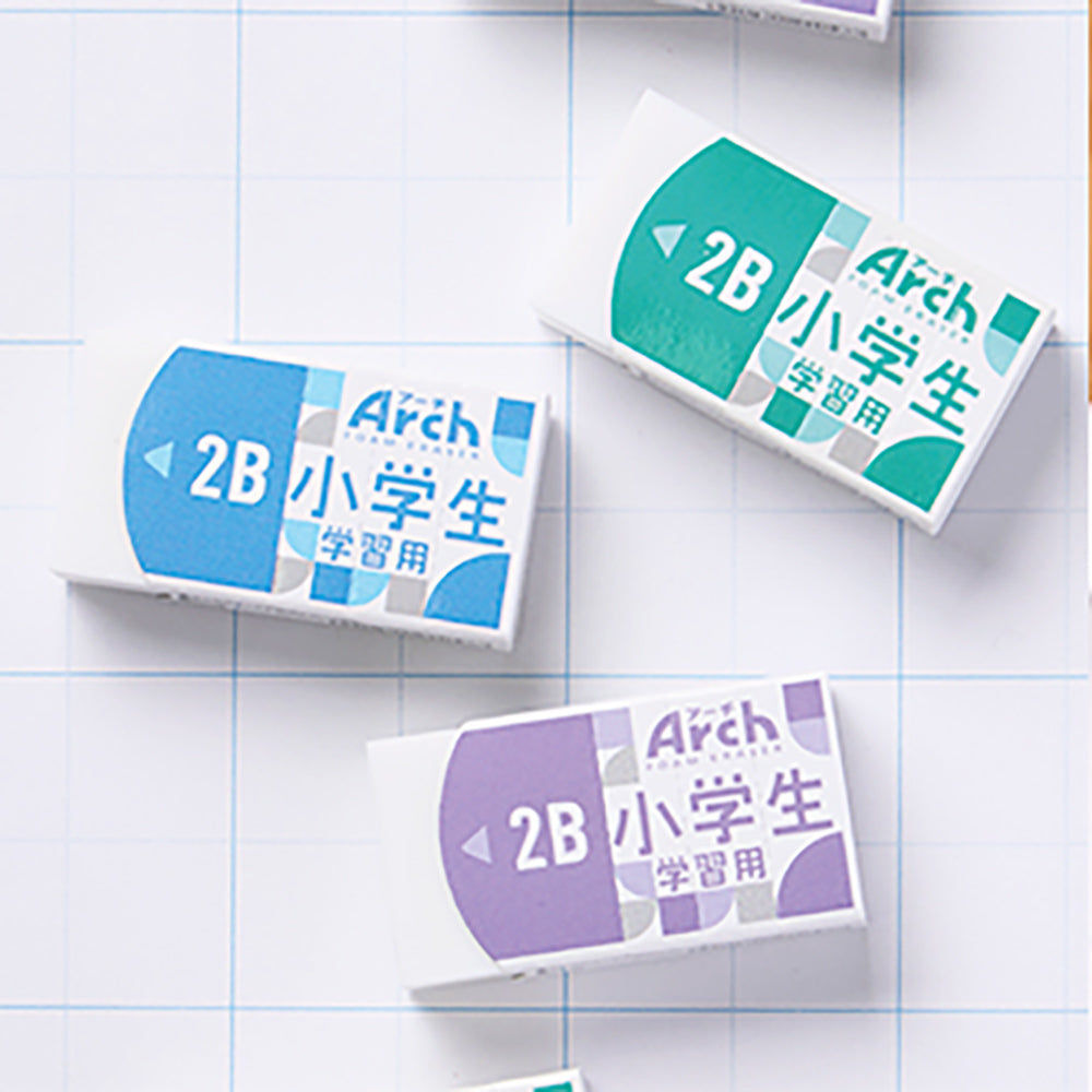 Sakura Arch Anti-Fold Eraser – Japanese Exam Stationery for Elementary Students (2B Pencil – RFAG-M)