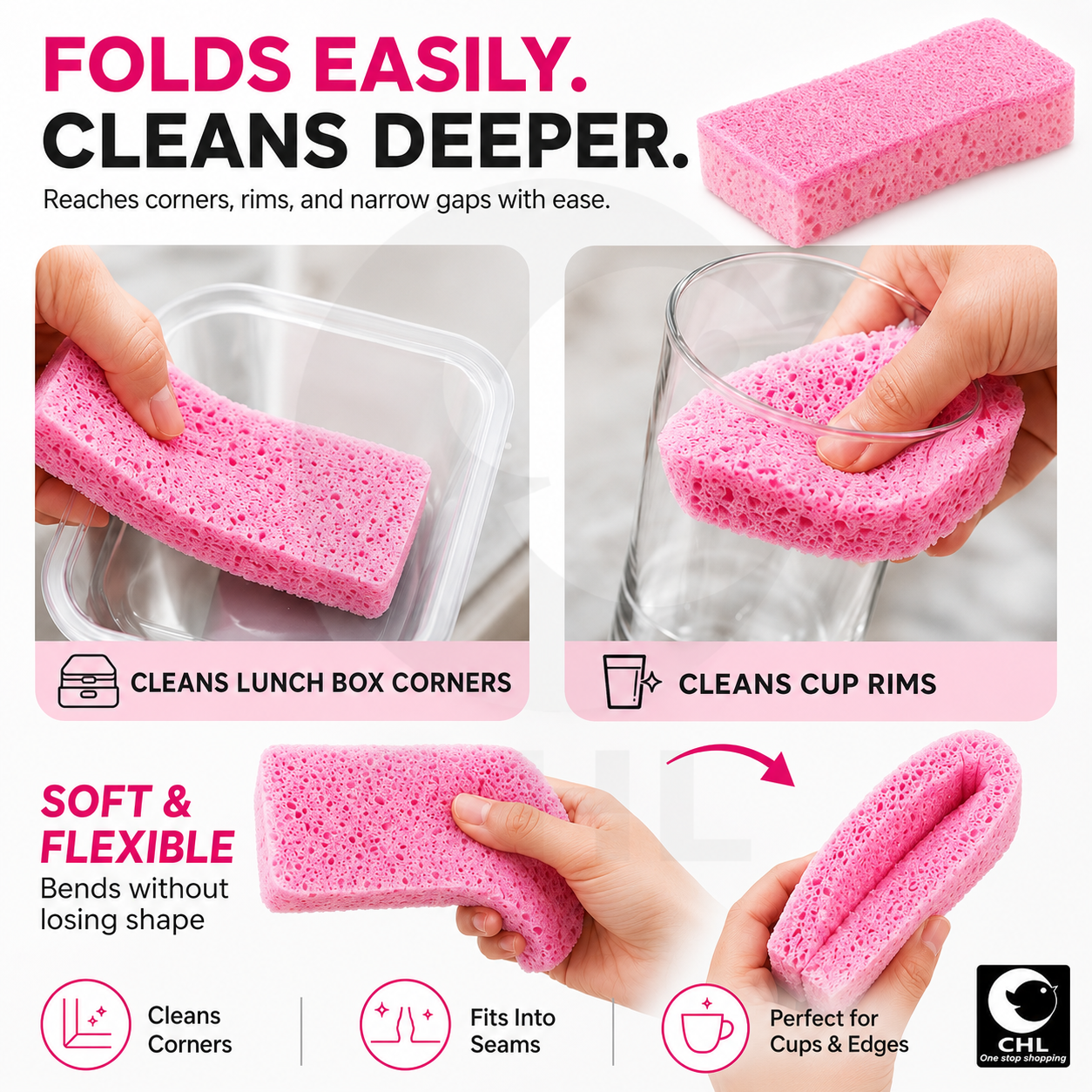 Japanese Antibacterial Ultra-Foam Dish Sponge Duo