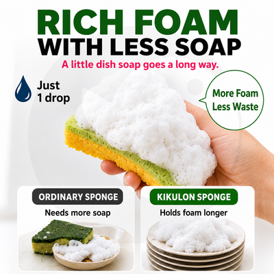Japanese Antibacterial Ultra-Foam Dish Sponge Duo