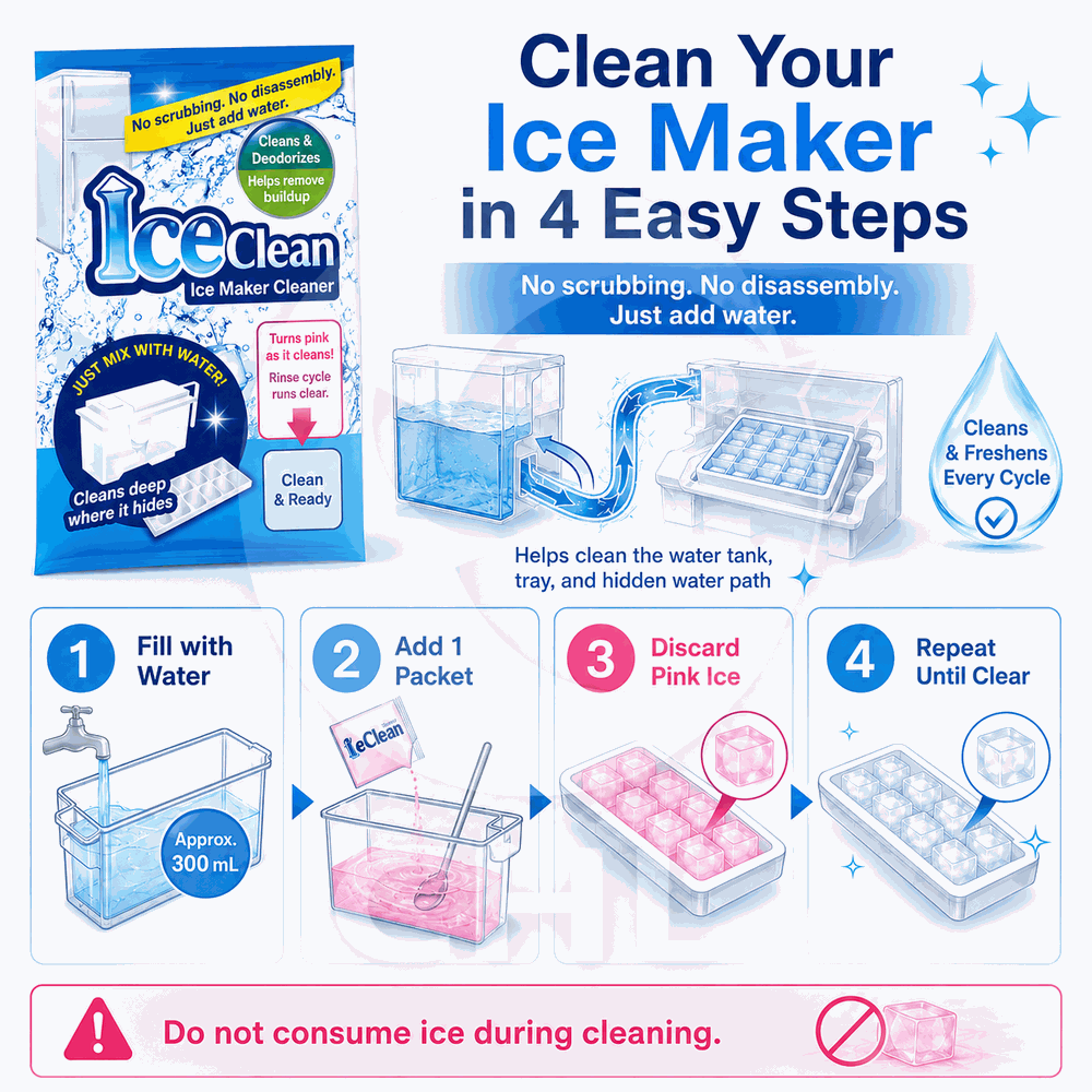Ice Clean Automatic Ice Maker Cleaner 3 Times Made in Japan Citric Acid Cleaning Disinfectant Cleaner Cleaning Care Cleaning Supplies
