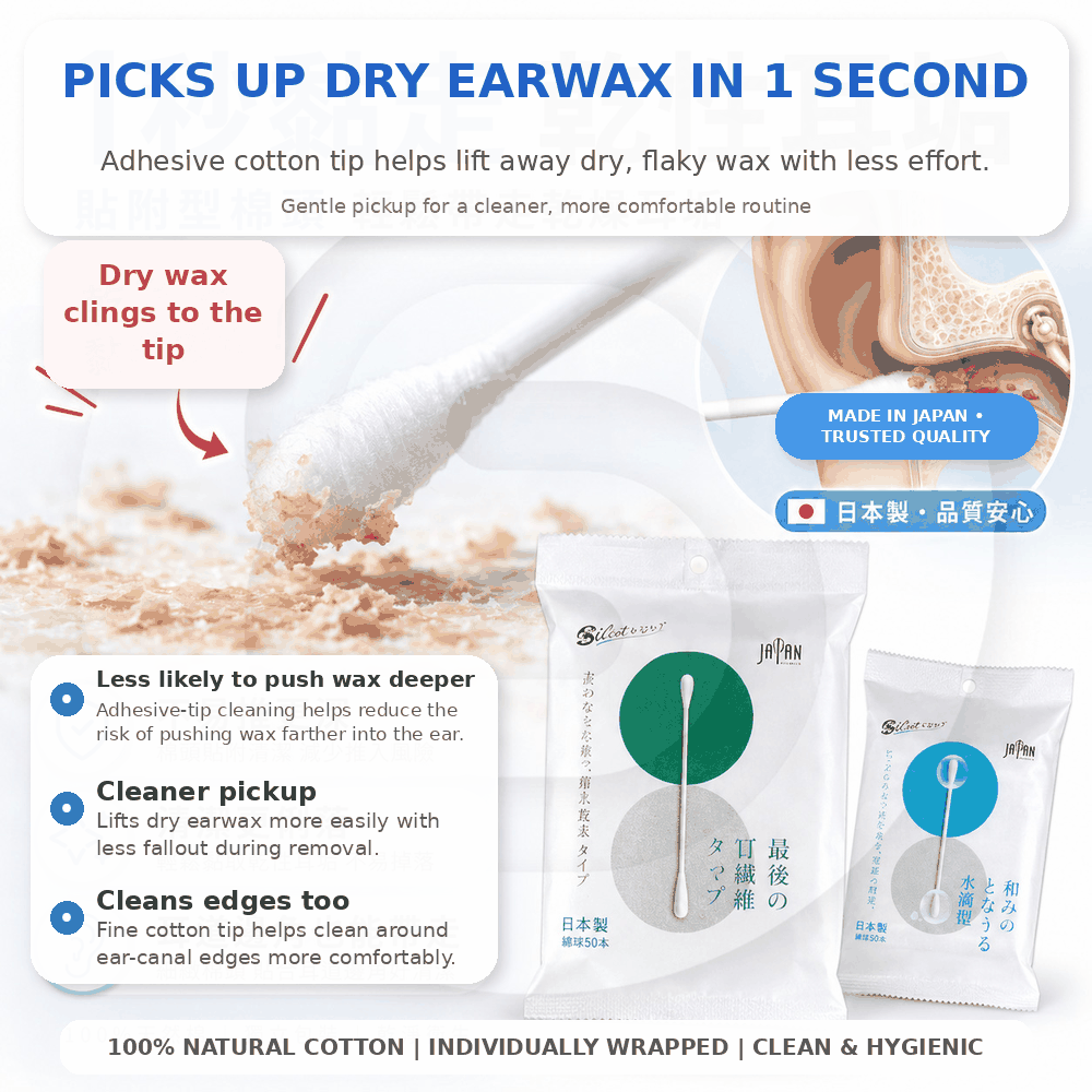 Japan Silver-Infused Cotton Swabs: Antibacterial Ear Cleaners