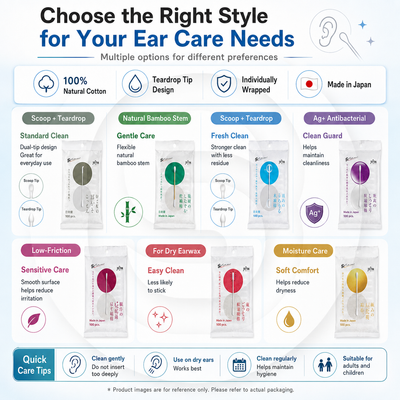 Japan Silver-Infused Cotton Swabs: Antibacterial Ear Cleaners